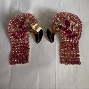 BaubleBar flamingo 🦩 rhinestone earrings